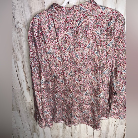Chaps Women’s  Paisley Print Button-Down Shirt 3X No Iron Cotton Top - Picture 10 of 15
